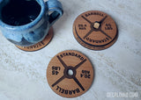 Wooden Weight Plate Coaster Set