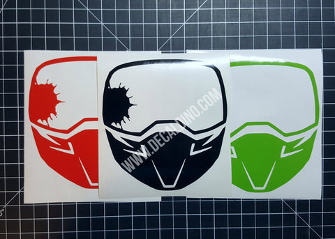 Paintball mask decal- sticker splatter support local logo