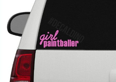 Girl Paintballer Sticker Decal - paintball