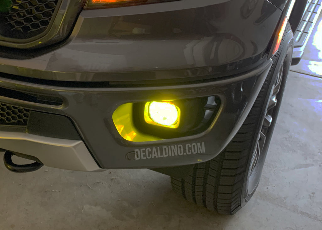 DecalDino Dark Smoke Tint Overlay For 2019+ Ford Ranger Front Side Reflectors