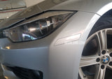 2012 F30 BMW 328i Rear Bumper Silver Tint Overlay - Side marker reflectors