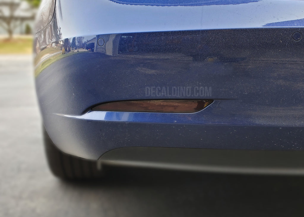 Tesla Model 3 Rear Reflector Bumper Smoke Tint