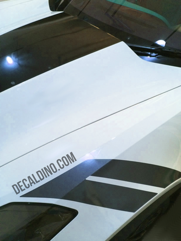 Gloss Black Hood & Fender Hash Stripes Decal Kit For 2014-2019 Corvette C7