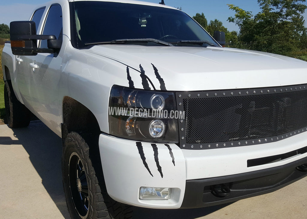 Truck Headlight Scar Kit - DecalDino Scratch Claw Gator Beast Fish Chevy Silverado